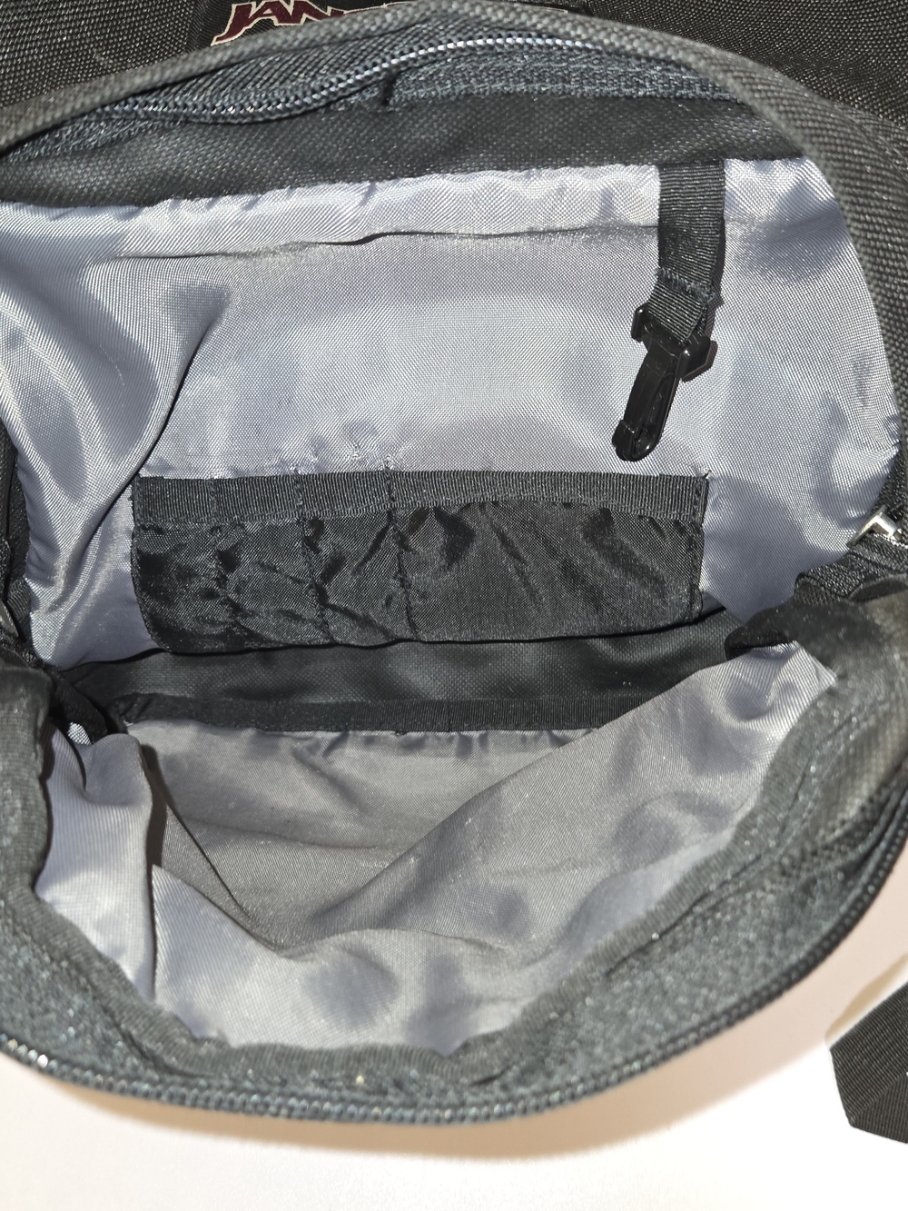 JanSport Right Pack Backpack - Classic Black with Suede Leather Bottom - Picture 6 of 8